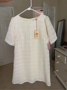 entro Cream Sequin Shift Dress